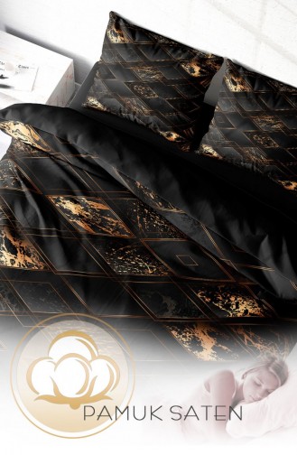 Monohome Black Suite 3D Pamuk Saten Çift Kişilik Nevresim Takımı