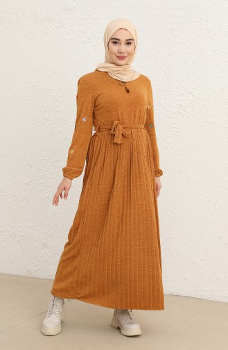 Mustard Hijab Dress 0800-02