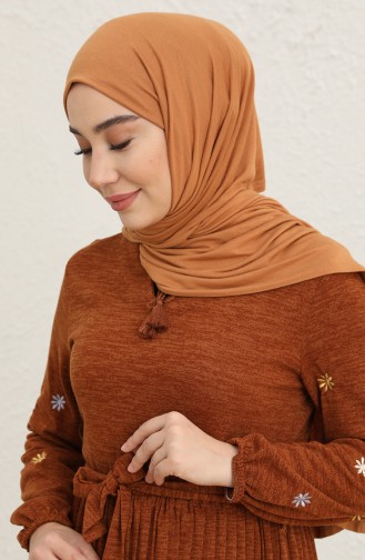 Braun Hijab Kleider 0800-05