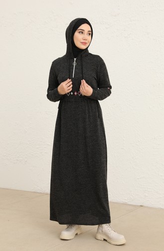 Black Hijab Dress 0803-02