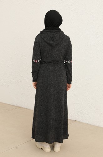 Schwarz Hijab Kleider 0803-02