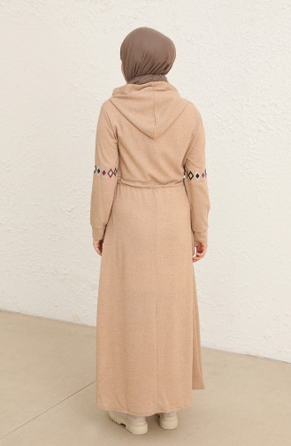 Beige Hijab Dress 0803-05