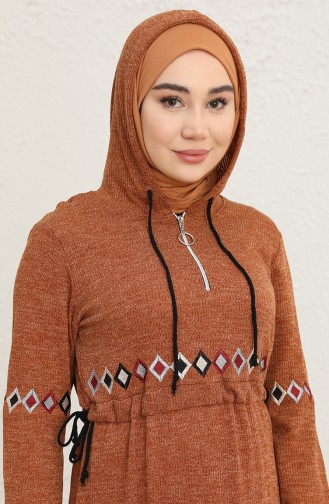 Braun Hijab Kleider 0803-06