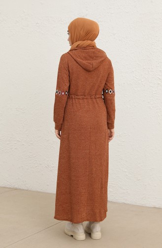 Braun Hijab Kleider 0803-06