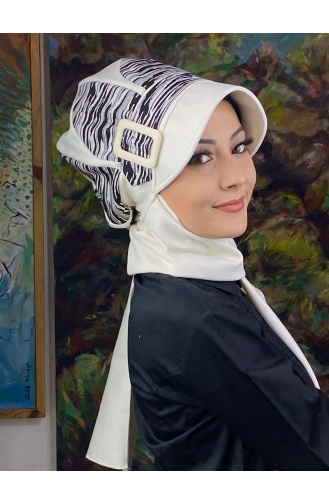 White Ready to Wear Turban 64EYL22ŞPK-01