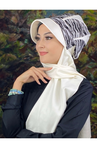 White Ready to Wear Turban 64EYL22ŞPK-01