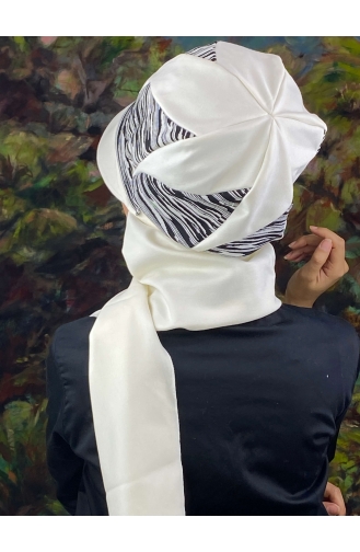 White Ready to Wear Turban 64EYL22ŞPK-01