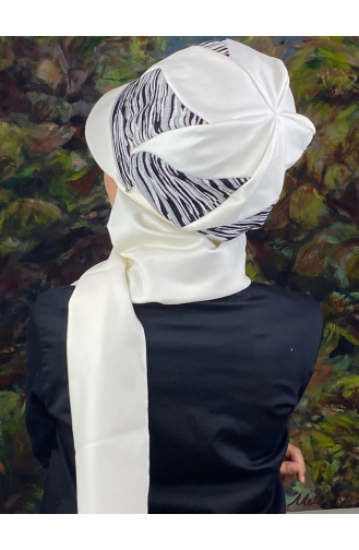 White Ready to Wear Turban 64EYL22ŞPK-01