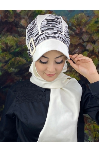 White Ready to Wear Turban 64EYL22ŞPK-01