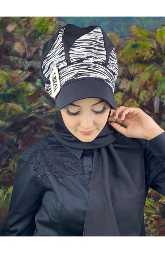 Schwarz Praktischer Turban 64EYL22ŞPK-03