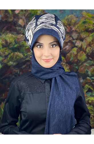 Turban Pret-a-Porter Bleu Marine 64EYL22ŞPK-04