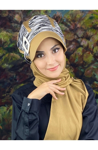 Milk Coffee Ready to Wear Turban 64EYL22ŞPK-06