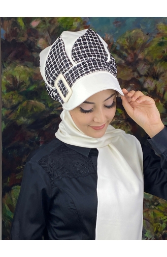 Weiß Praktischer Turban 14EYL22ŞPK-01