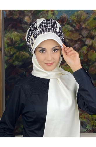 Weiß Praktischer Turban 14EYL22ŞPK-01