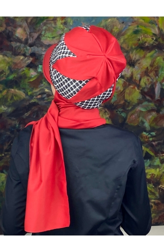 Red Ready to Wear Turban 14EYL22ŞPK-04
