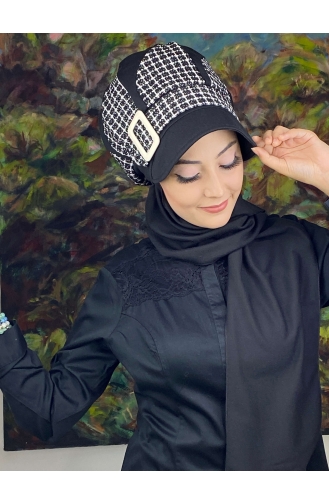 Black Ready to Wear Turban 14EYL22ŞPK-05