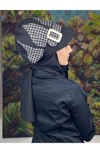 Black Ready to Wear Turban 14EYL22ŞPK-05