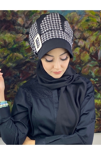 Black Ready to Wear Turban 14EYL22ŞPK-05