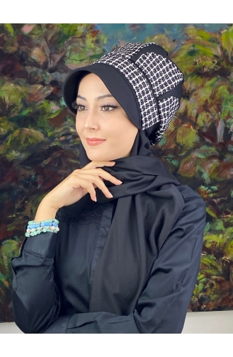 Black Ready to Wear Turban 14EYL22ŞPK-05