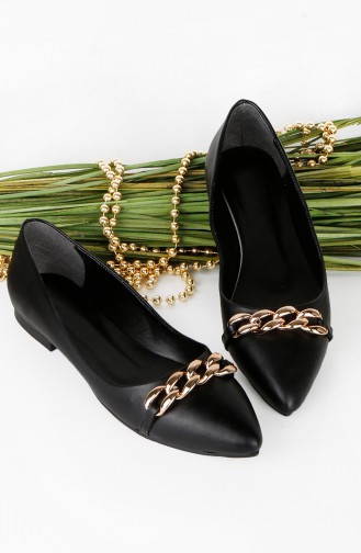 Schwarz Damen Ballerinas 0202-01