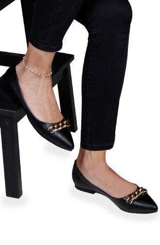 Schwarz Damen Ballerinas 0202-01
