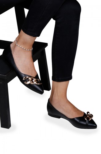 Black Woman Flat Shoe 0205-01