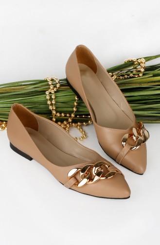 Dark Beige Women`s Flats 0205-02