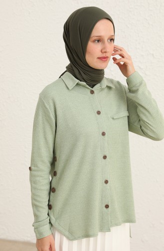 Mint green Overhemdblouse 0544-05