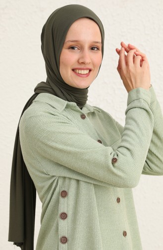 Fitilli Asimetrik Gömlek 0544-05 Mint Yeşili