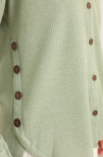 Fitilli Asimetrik Gömlek 0544-05 Mint Yeşili