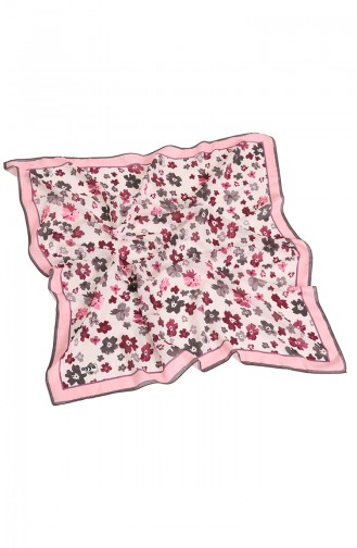 Oyya Soft Menekşe Desen Eşarp 80966-07 Koyu Bej Krem