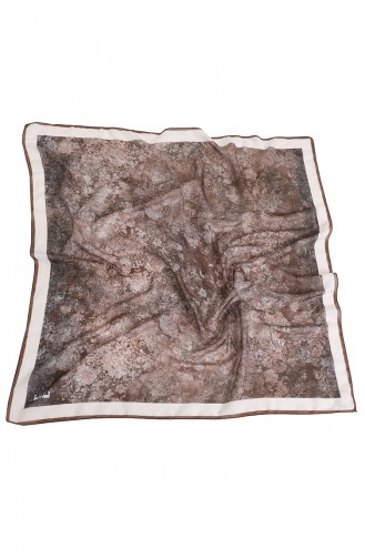 Oyya Soft Bulut Desen Eşarp 80975-12 Toprak Krem