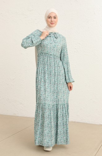 Green Almond Hijab Dress 60285-01