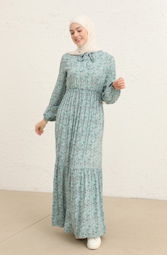 Green Almond Hijab Dress 60285-01