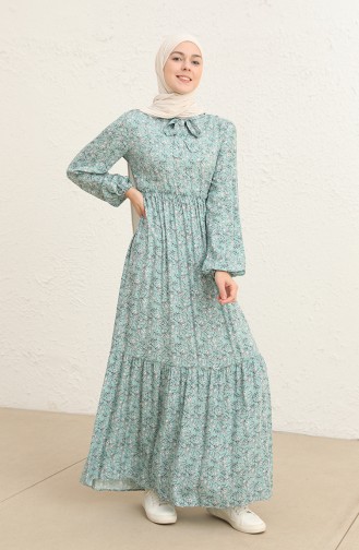 Green Almond Hijab Dress 60285-01