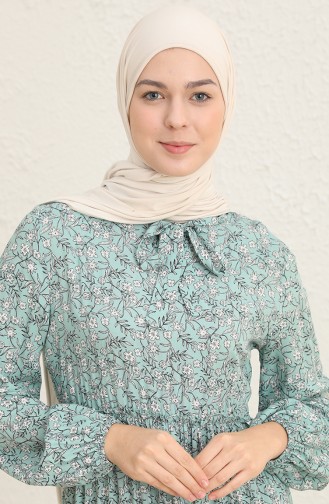 Green Almond Hijab Dress 60285-01