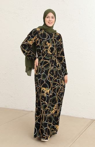 Khaki Hijab Kleider 60288-01