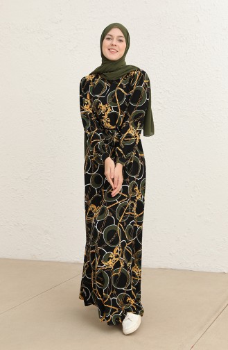 Khaki Hijab Dress 60288-01