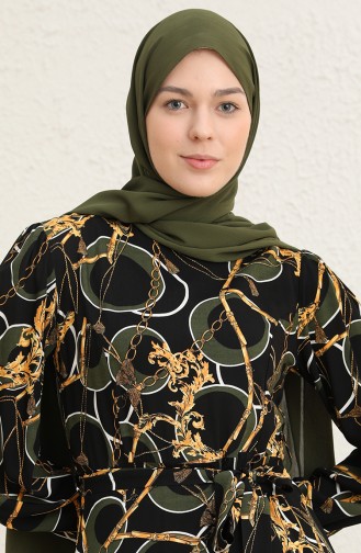 Khaki Hijab Kleider 60288-01