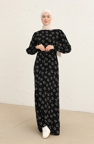 Schwarz Hijab Kleider 60291-01
