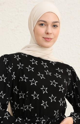 Schwarz Hijab Kleider 60291-01