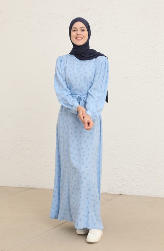 Blau Hijab Kleider 60293-01