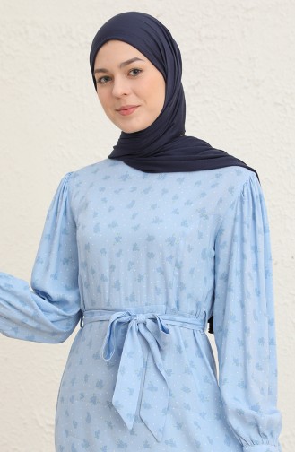 Blau Hijab Kleider 60293-01