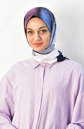 Rayon Dijital Baskı Desenli Eşarp 000028-11 Pudra