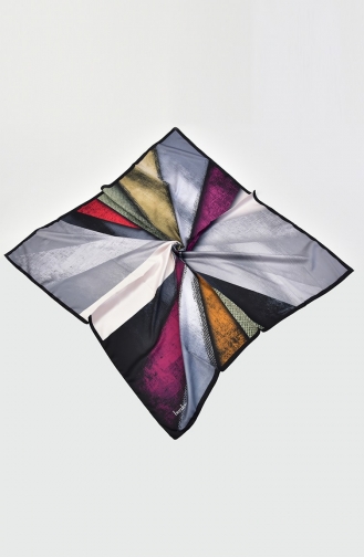 Rayon Dijital Baskı Desenli Eşarp 000028-04 Gri