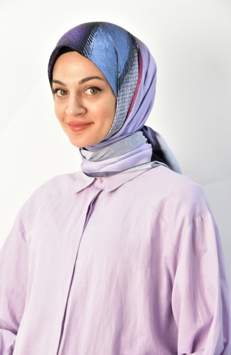 Rayon Dijital Baskı Desenli Eşarp 000028-09 Mor