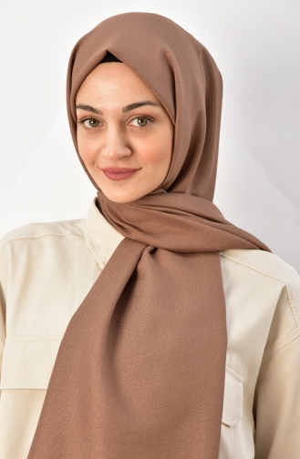 Safir Abiye Düz Şal 000027-14 Kahverengi