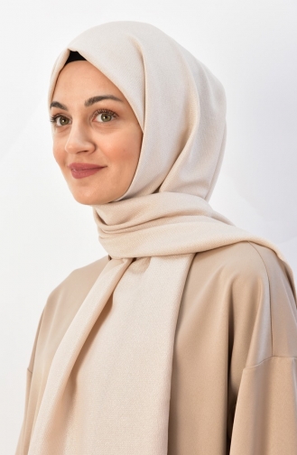 Safir Abiye Düz Şal 000027-17 Kum Beji