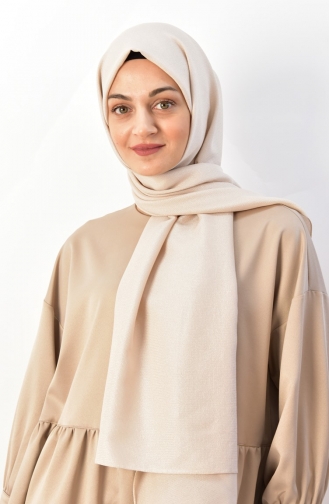 Safir Abiye Düz Şal 000027-17 Kum Beji