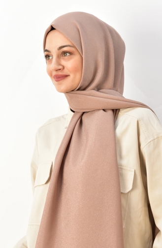 Safir Abiye Düz Şal 000027-22 Sütlü kahve